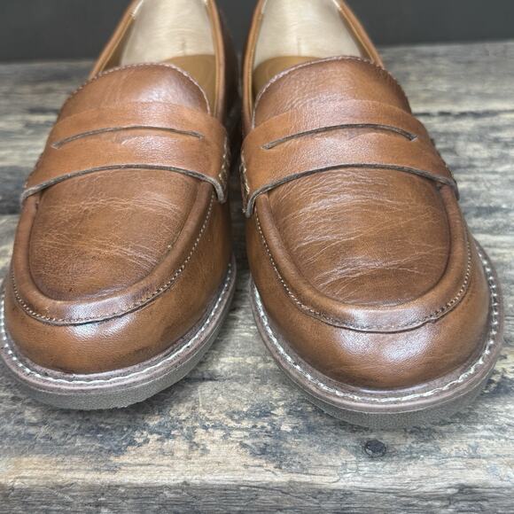 Earth Women’s Brown Leather Penny Loafer Flats Comfort Slip-On Shoes Size 7.5W - Picture 9 of 10